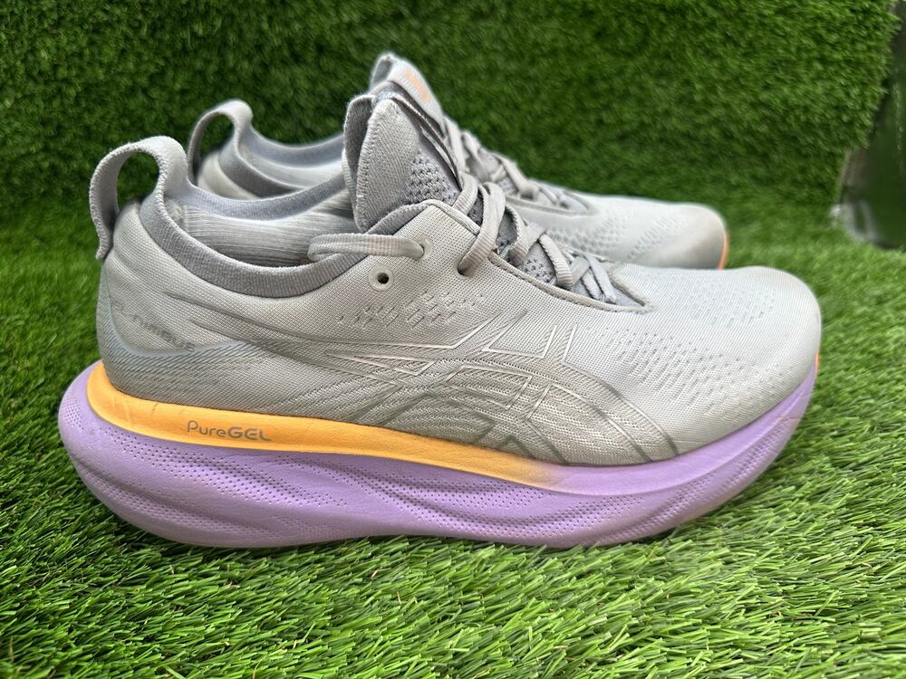 Asics Gel-Nimbus 25 1012B356 Athletic Shoes Womens 10 Gray Knit Training Running
